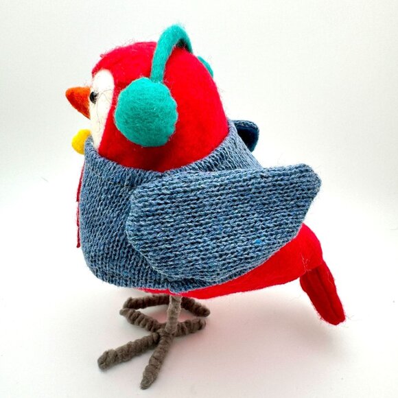Target Handmade Festive Bird Plush With Sweater & Earmuffs 6 Inch Christmas - Picture 3 of 6